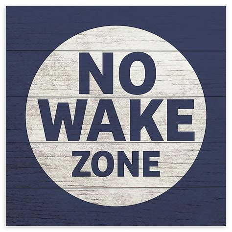 RoomMates® "No Wake Zone" 10-Inch Square Wood Wall Art | Bed Bath ...