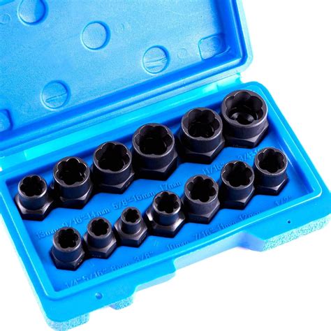 Buy 13pcs Impact Bolt & Nut Remover Set, 38" Broken Lug Nut Extractor Socket Tool Online in ...