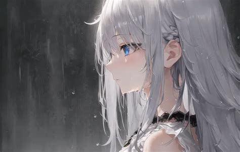 Wallpaper beauty, white hair, anime girls, AI art, AI art for mobile and desktop, section прочее ...