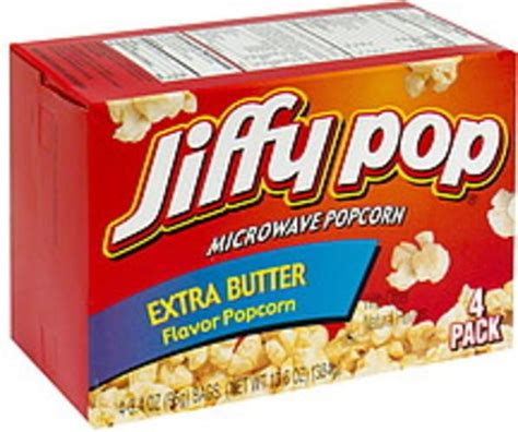 Jiffy Pop Extra Butter Flavor Microwave Popcorn - 4 ea, Nutrition ...