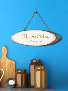 Treat Republic Personalised Rustic Wood Kitchen Sign, Natural