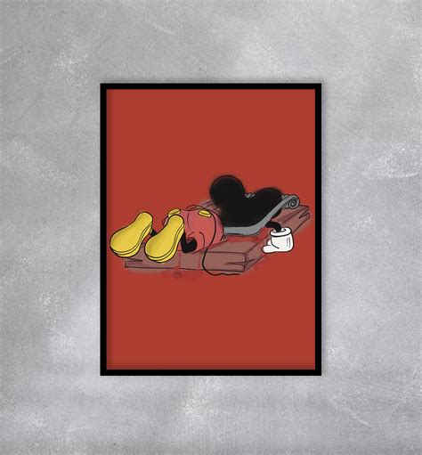 Dead Mickey Mouse Poster Print POP Culture Wall Art | Etsy