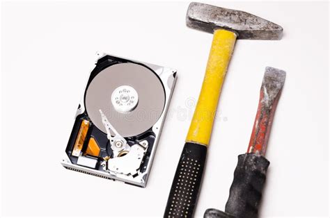 Hard disk and repair tools stock photo. Image of computer - 34243048