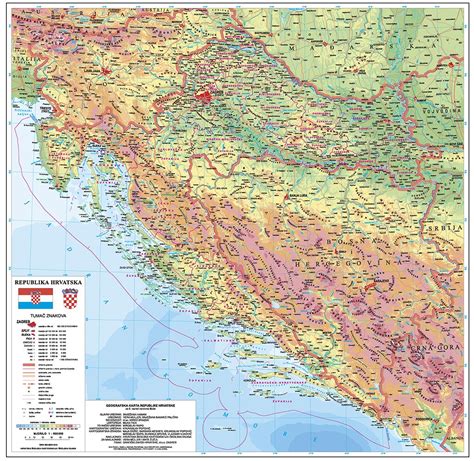 Geografska karta Hrvatske (1:1.400.000)