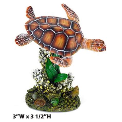 3 x 3.5 in. Sea Turtle & Coral Aquarium Decoration Ornament - Walmart.com