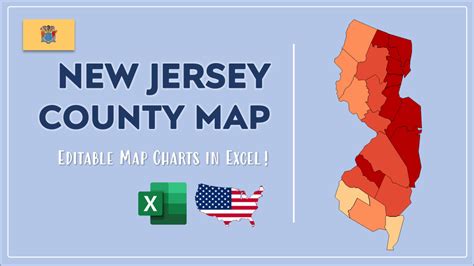 New Jersey County Map and Population List in Excel