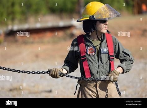 U.S. Marine Corps Cpl. Jesusoscar Santini, firefighter, aircraft recovery and firefighting ...