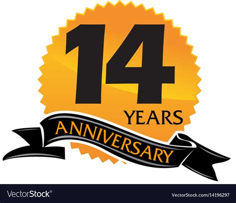 14 years ribbon anniversary Royalty Free Vector Image