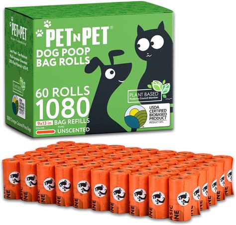 PET N PET Dog Poop Bags, 1080 count, Orange - Chewy.com