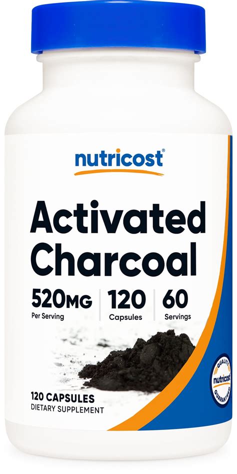 Nutricost Activated Charcoal 520mg, 120 Capsules - Non-GMO & Gluten ...