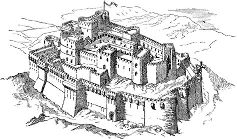 Krak-des-Chevaliers | ClipArt ETC | Krak des chevaliers, Castle drawing ...