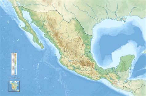 Geographical map of Mexico: topography and physical features of Mexico