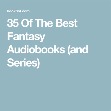 35 Of The Best Fantasy Audiobooks (and Series) | Audiobooks, Best audiobooks, Fantasy