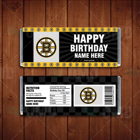 Boston Bruins Custom Candy Bar Wrappers – Sports Invites