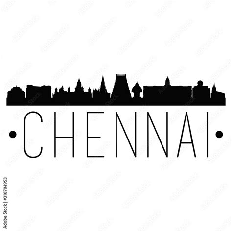 Chennai India. City Skyline. Silhouette City. Design Vector. Famous ...