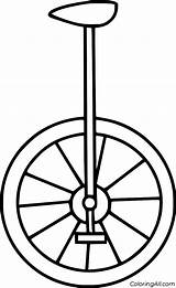 Very Simple Unicycle Coloring Page  ColoringAll sketch template