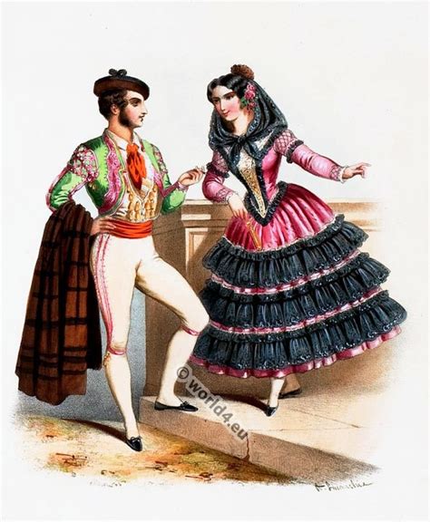 Traditional Spain costumes 1850s.