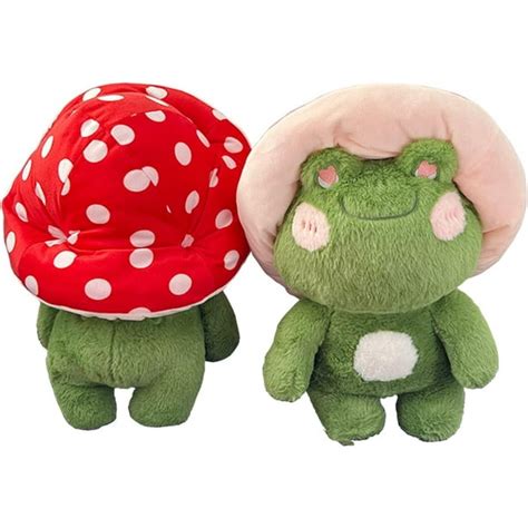 Frog Plush with Mushroom Hat, Frog Stuffed Plush Doll Toy, Frog Stuffed ...