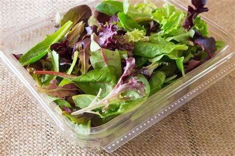 Fresh greens in spring mix salad container – Harvest Farm