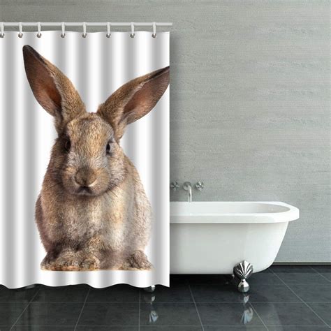 WOPOP Bunny Cute Rabbit On The White Background Shower Curtain Bathroom ...