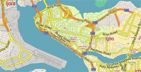 Lagos State, Nigeria PDF Vector Map: Full Extra High Detailed + Admin ...