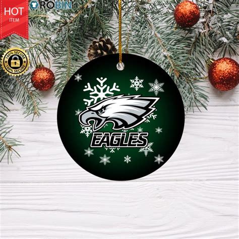 Philadelphia Eagles Merry Christmas Circle Ornament - RobinPlaceFabrics