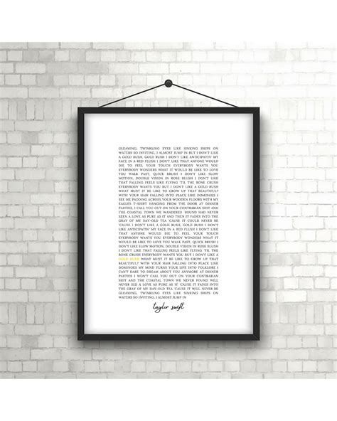 Gold Rush by Taylor Swift Lyrics Digital Download Poster - Etsy