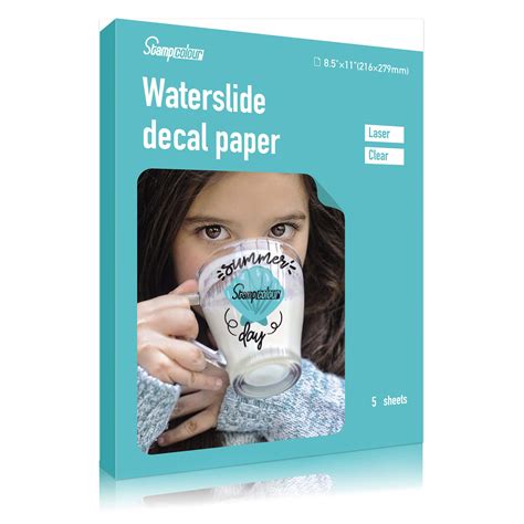 Buy Stampcolour Waterslide Decal Paper For LASER Printer,5 Sheets Clear Water Slide Transfer ...