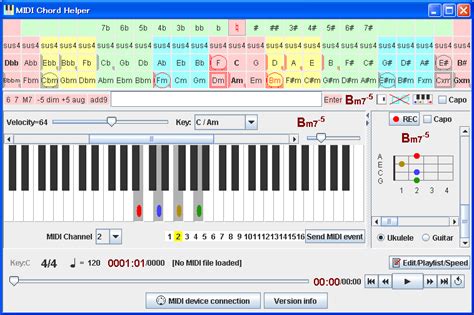 MIDI Chord Helper - Chord-visualizable software MIDI keyboard