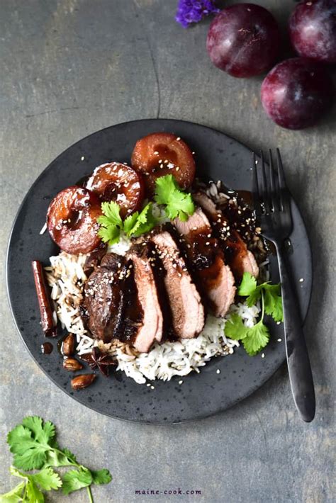 Slow-roasted duck breast with plum sauce - tender and juicy - Maine Cook