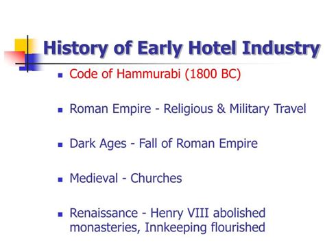 PPT - A Brief History of the Hotel Industry PowerPoint Presentation ...