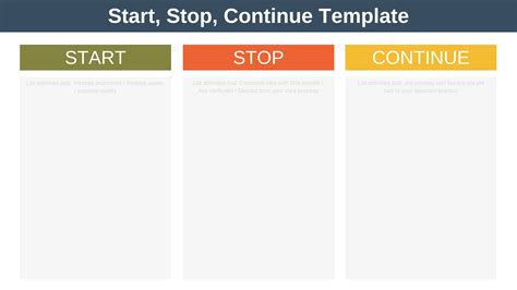 Start, Stop, Continue | Examples and Template