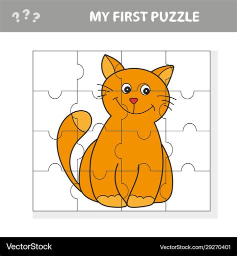 My first puzzle cute puzzle game with happy Vector Image