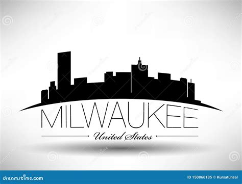 Milwaukee City Skyline Golden Silhouette. Vector Illustration ...