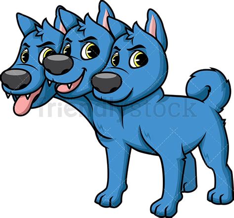 Underworld Guardian Cerberus Cartoon Vector Clipart - FriendlyStock