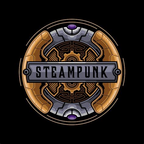 Premium Vector | Machine steampunk badge design