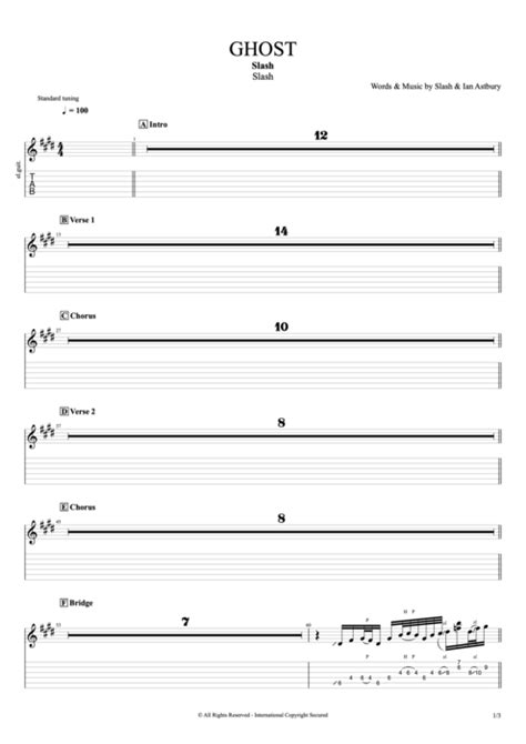 Ghost Tab by Slash (Guitar Pro) - Full Score | mySongBook