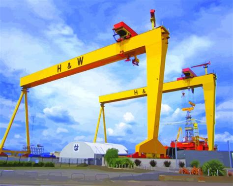 Harland And Wolff Cranes - Paint By Numbers - Num Paint Kit