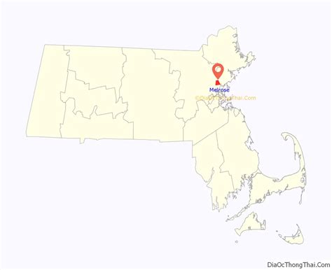 Map of Melrose city, Massachusetts - Thong Thai Real