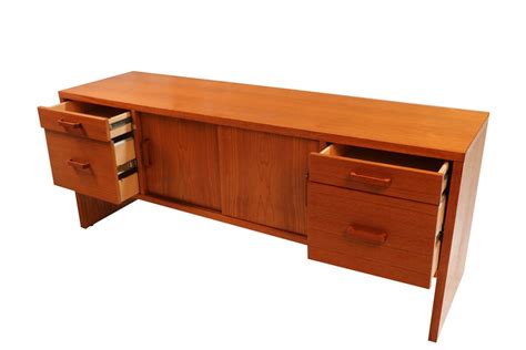 Mid Century Modern Danish Teak Office Credenza - Mary Kay's Furniture