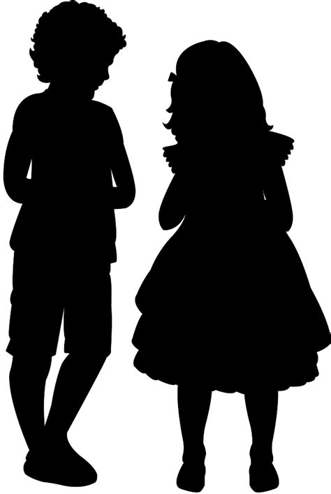 Boy and Girl Silhouette | Free vector silhouettes