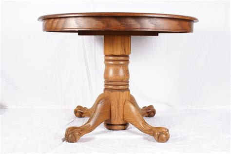 Round Oak Claw Foot Table Kitchen Dining Tables Antique