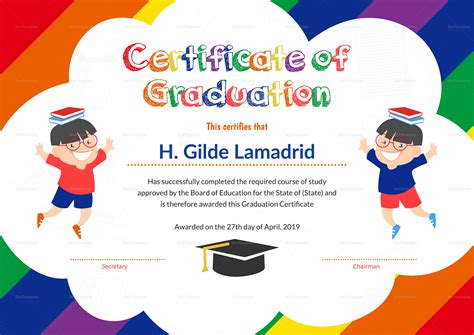 Pre School Graduation Certificate Design Template in PSD, Word