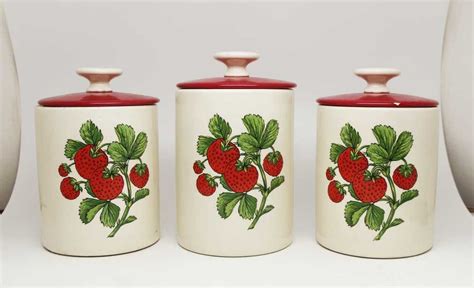 Ceramic Strawberry Jar Trio with Red Lids | Olde Good Things | Jar, Ceramic jars, Ceramics