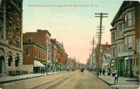 Gloversville, New York, South Main Street looking North, vintage postcard, historic photo ...