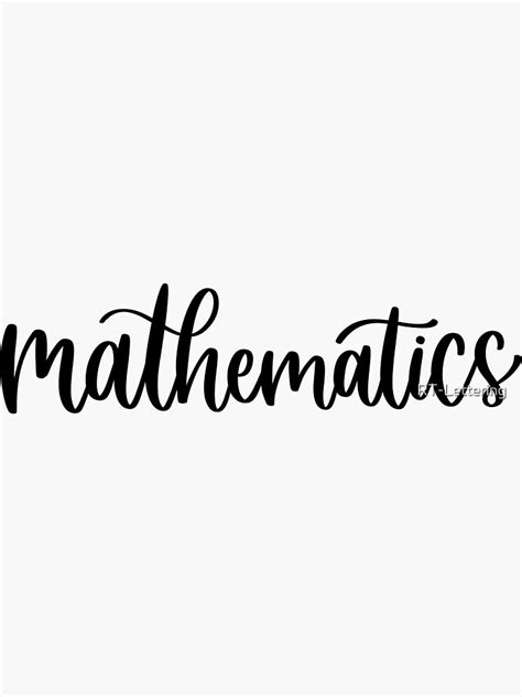 "Mathematics - Folder/Binder " Sticker for Sale by RT-Lettering | Redbubble