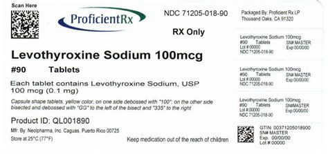 BUY Levothyroxine Sodium (Levothyroxine Sodium) 100 ug/1 from GNH India ...