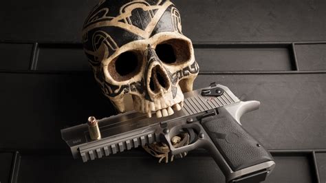 1920x1080 Skull Pistol 5k Laptop Full HD 1080P HD 4k Wallpapers, Images, Backgrounds, Photos and ...