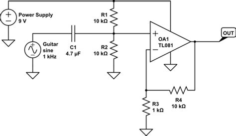 Electronic – Single supply non-inverting amplifier using op amp ...