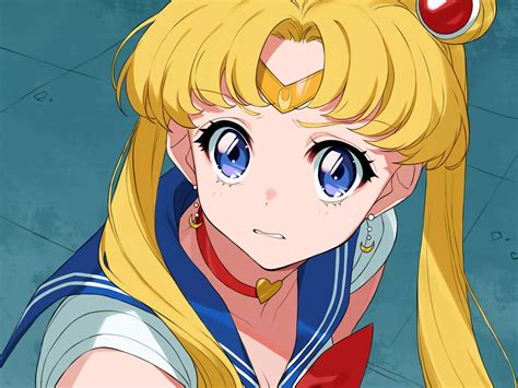 blue eyes, anime girls, Tsukino Usagi, blonde, Sailor Moon ...